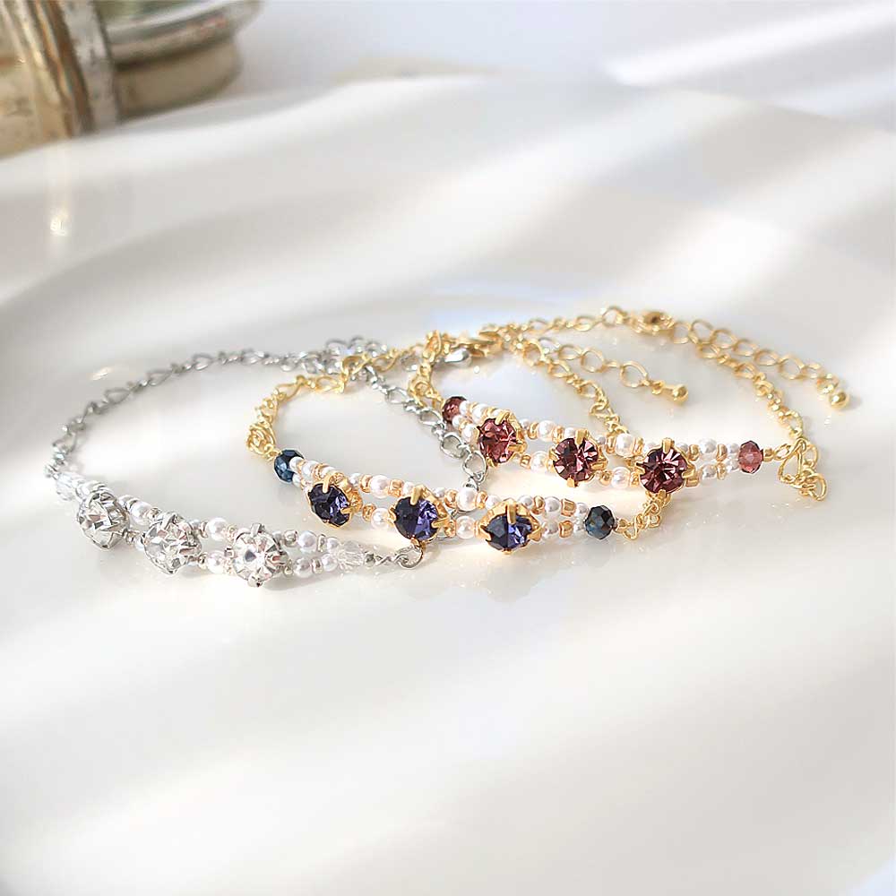 (B-115) Color bijou x pearl bracelet