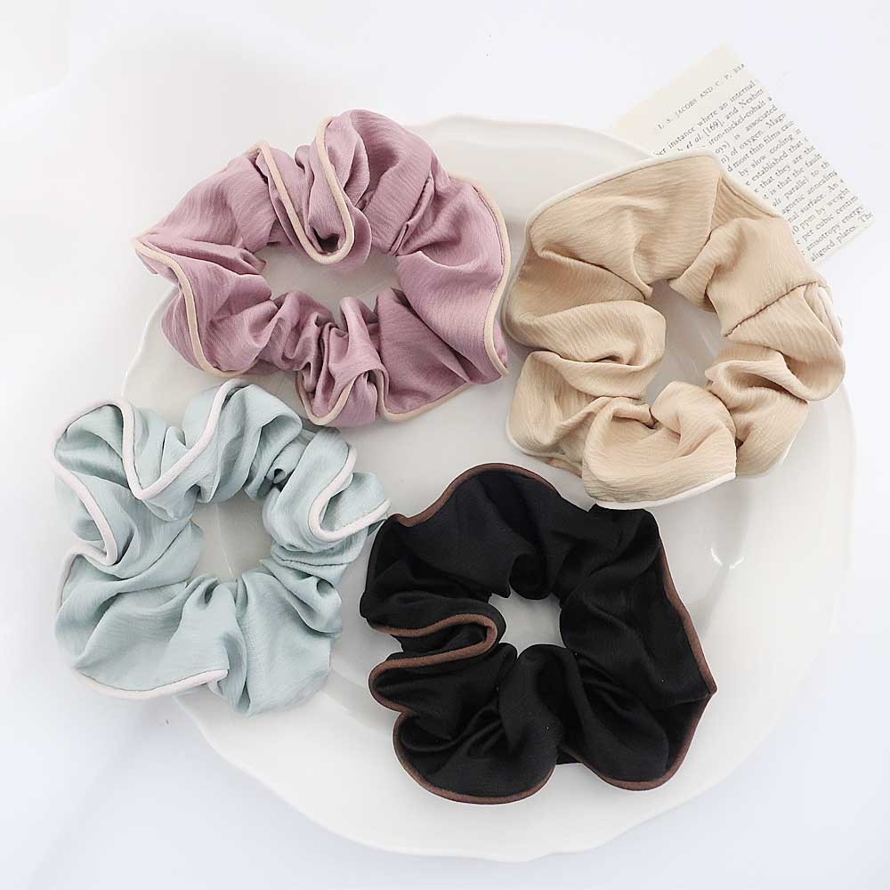 S-386) Dusty Color Piping Scrunchie – LUNA EARTH ONLINE