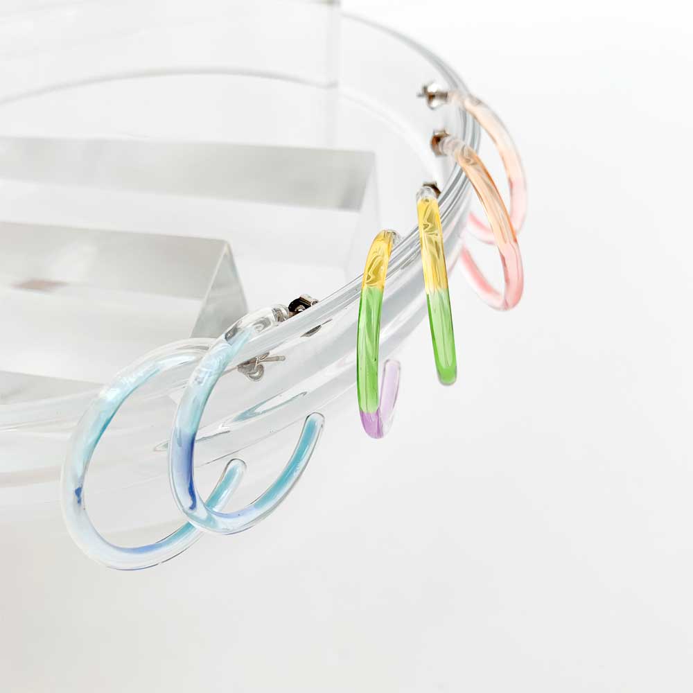 Clear plastic 2025 hoop earrings