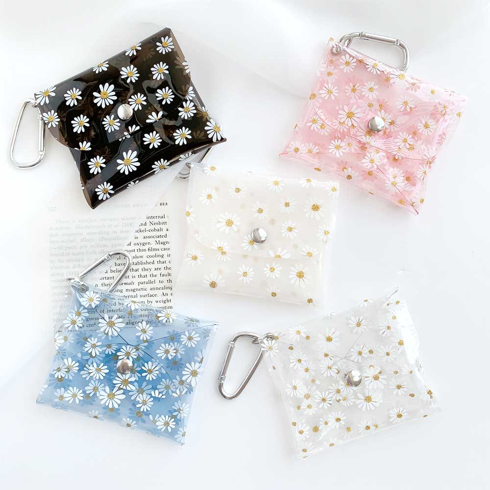 mini clear pouch / mini flower / with carabiner – LUNA EARTH ONLINE