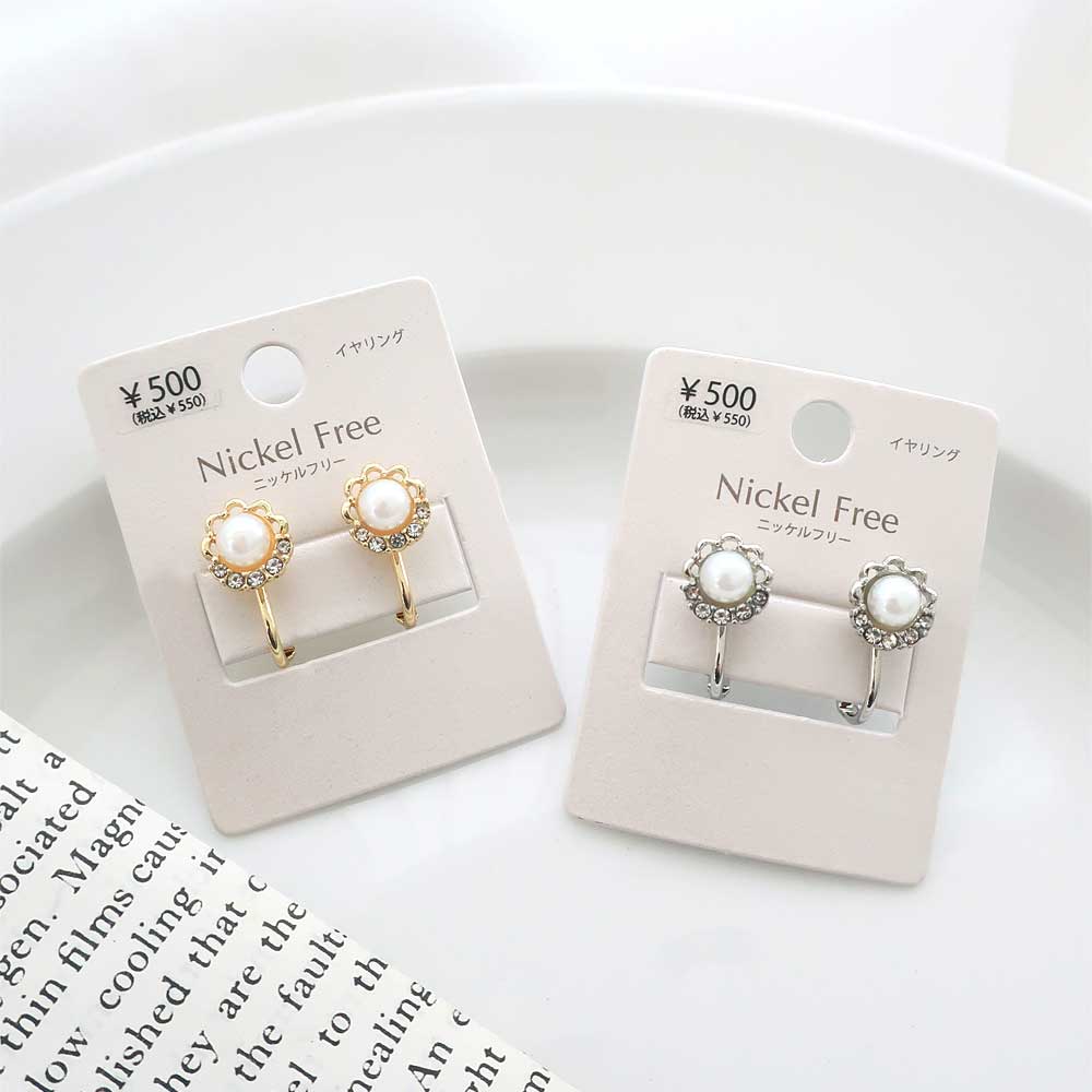 E-429) Single Pearl Earring with Design / Nickel Free – LUNA EARTH ONLINE