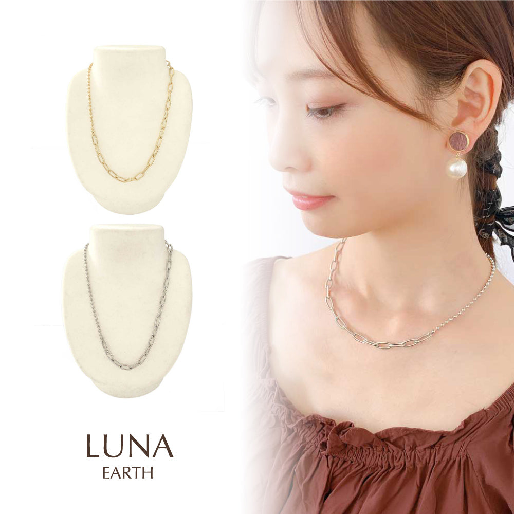 N-36) アシンメトリーメタルチェーンネックレス – LUNA EARTH ONLINE