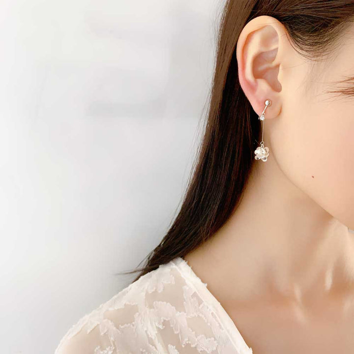 【505】アクリルビーズのピアス／イヤリング 505】アクリルビーズのピアス／イヤリング