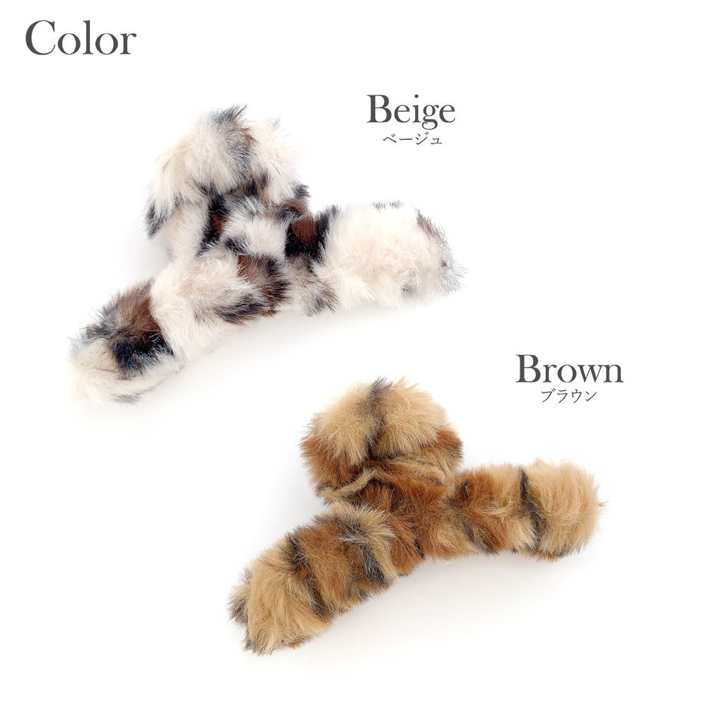 △限定237おしゃれレオパード柄肉厚三日月型バンズクリップ9cm