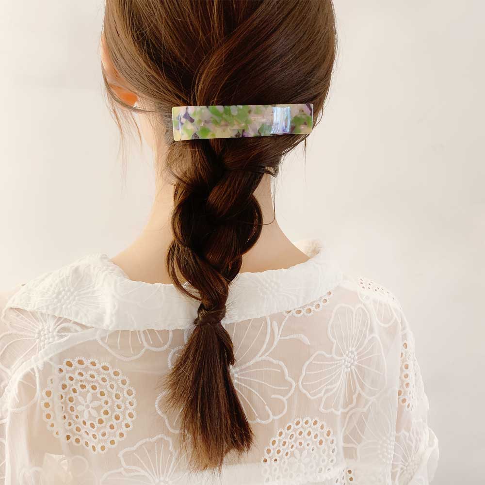 REDスクエア×ナチュラルwood ヘアバレッタ